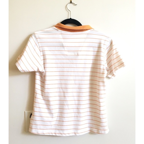 Adidas Polo Shirt Climalite Stripe Golf Orange L - Picture 2 of 5